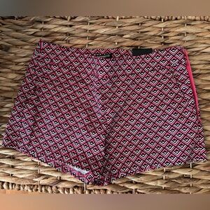 Express Pink and Black Geometric Skirt